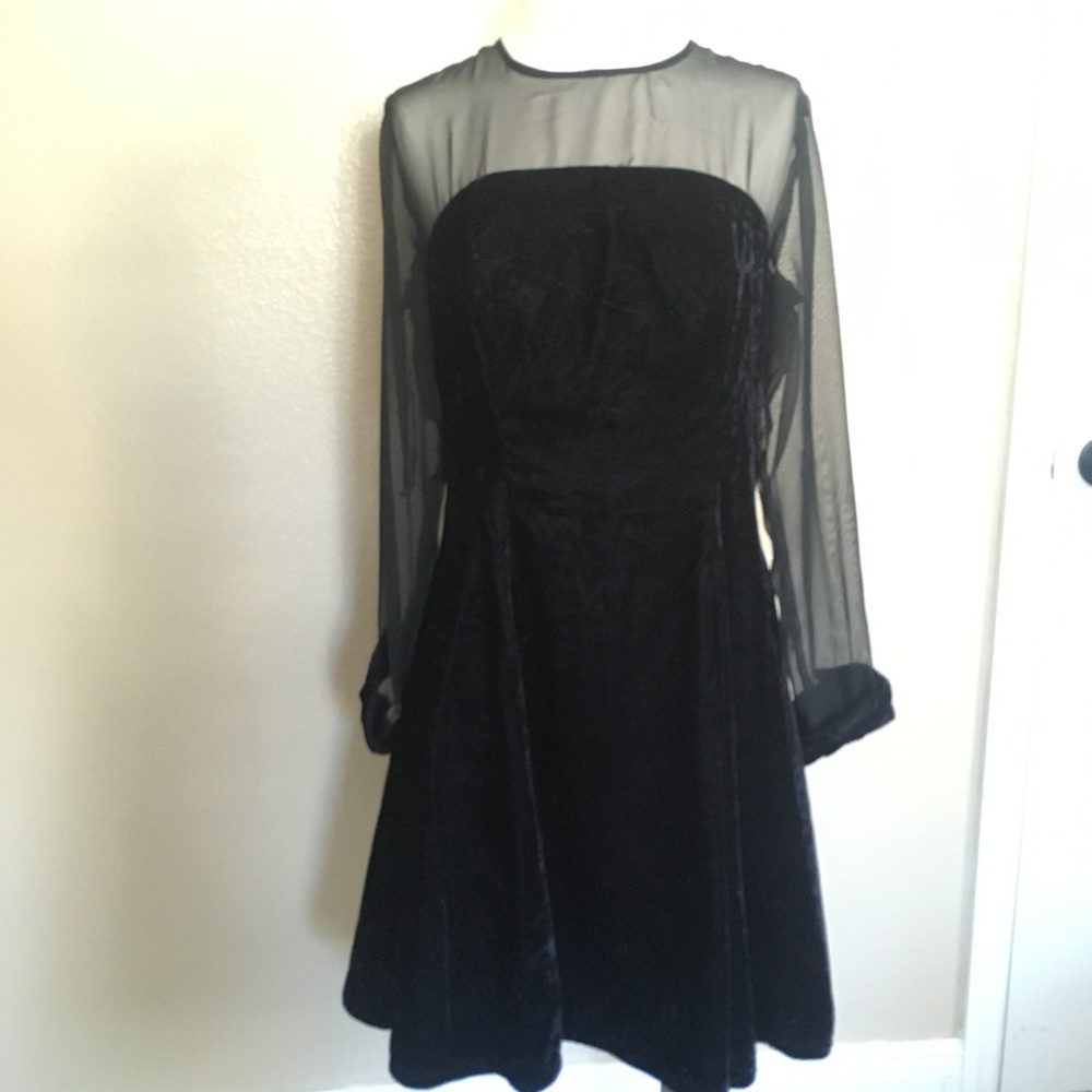 Vintage 80s Studio Nite Velvet Dress Size 14